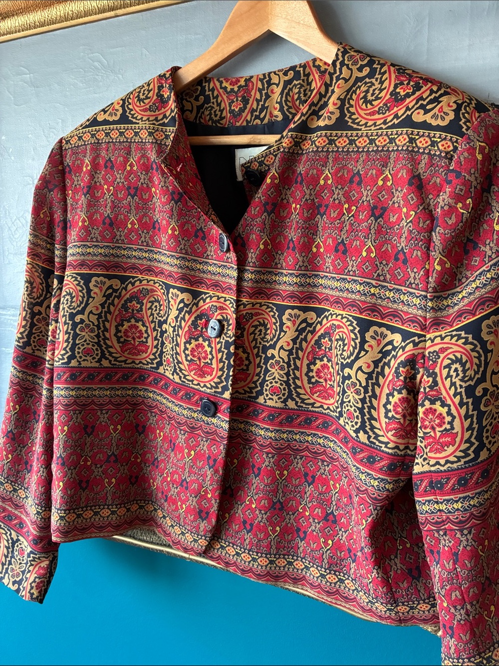 Vintage Nygard Collection Paisley Cropped Jacket 14 Petite